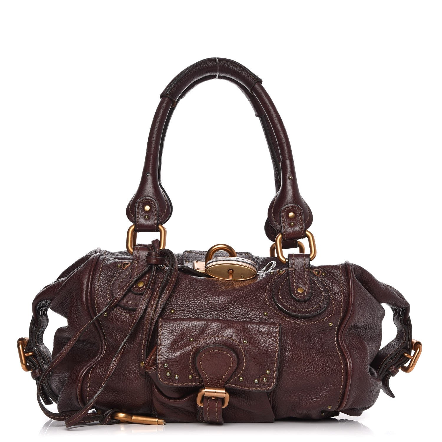 Chloe Calfskin Paddington Front Pocket Tote Chocolate 1 of 9