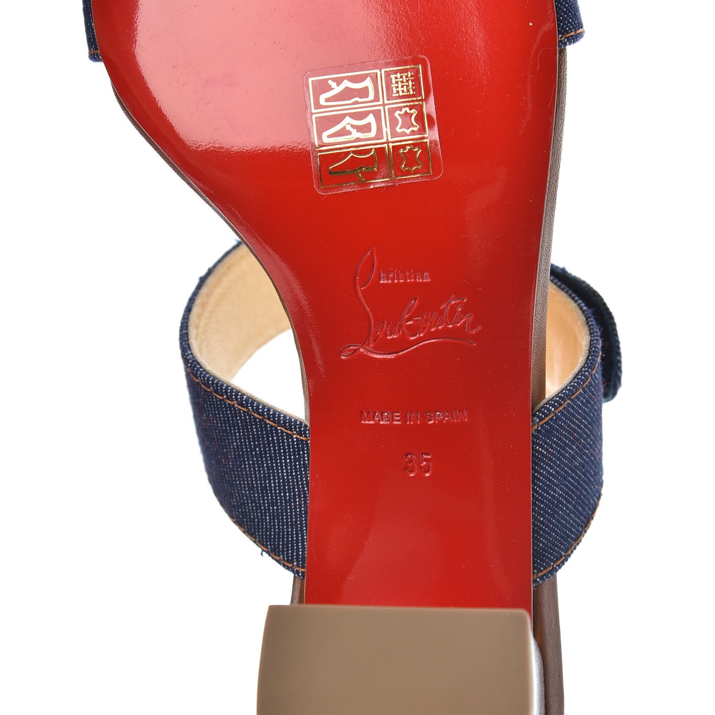 Denim Calfskin Sandenim Double Strap Sandal 35 Blue