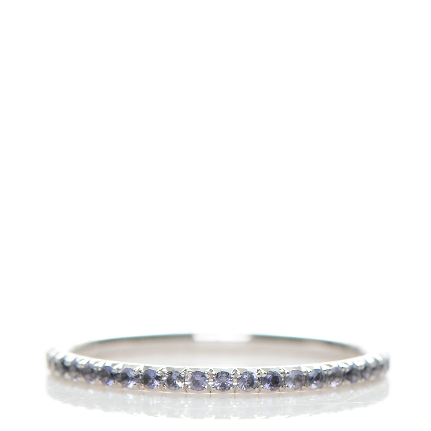 Tiffany 18K White Gold Iolite Metro Ring 7 1 of 4