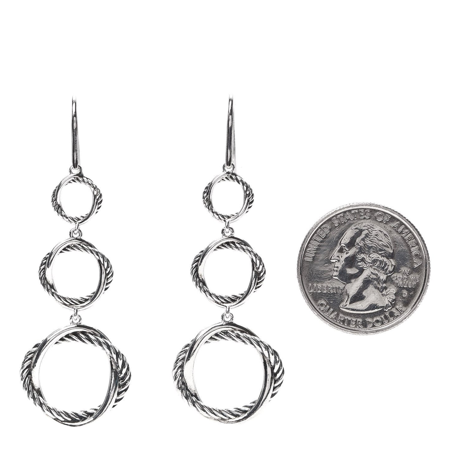 Sterling Silver Infinity Triple Drop Earrings