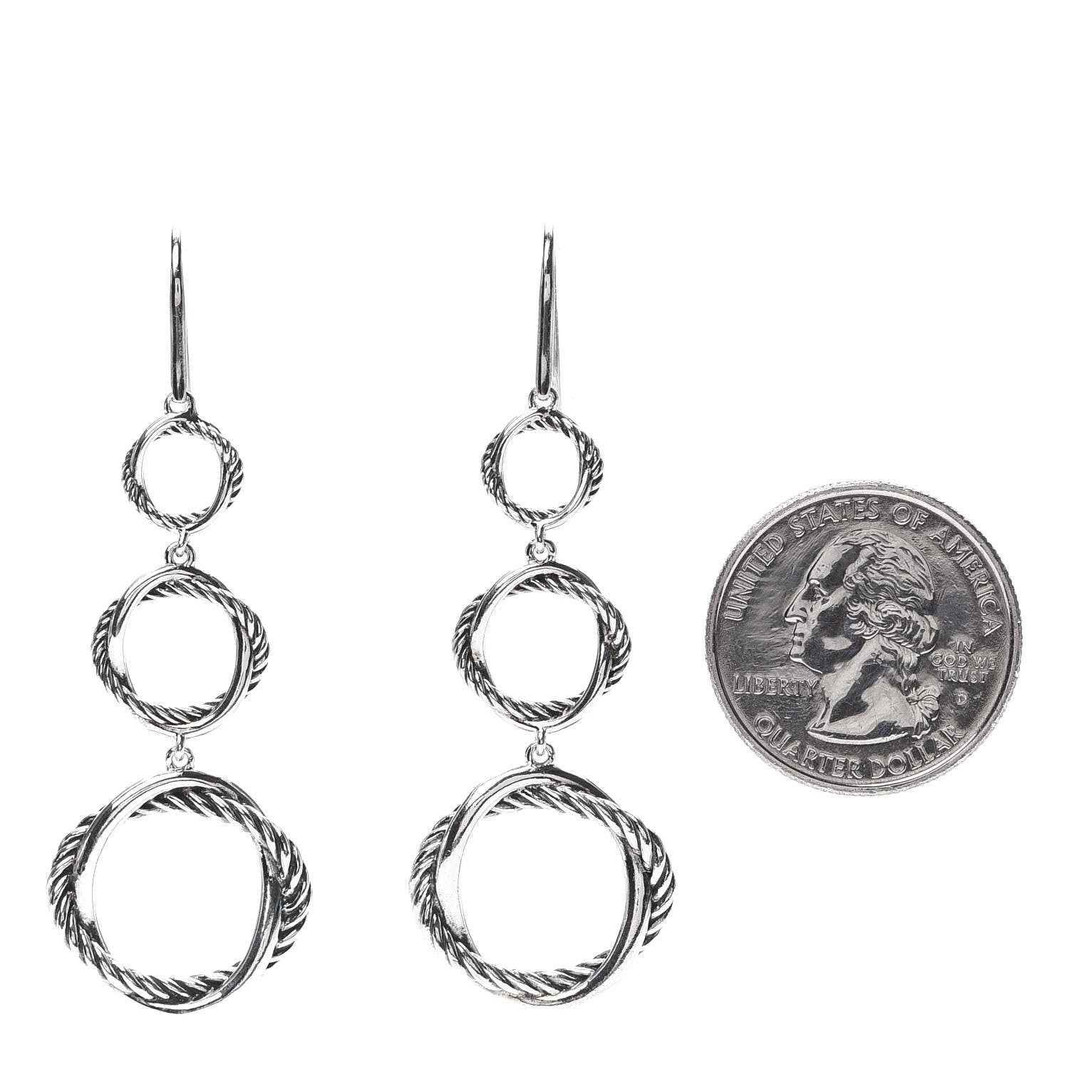 David Yurman Sterling Silver Infinity Triple Drop Earrings 2 of 4