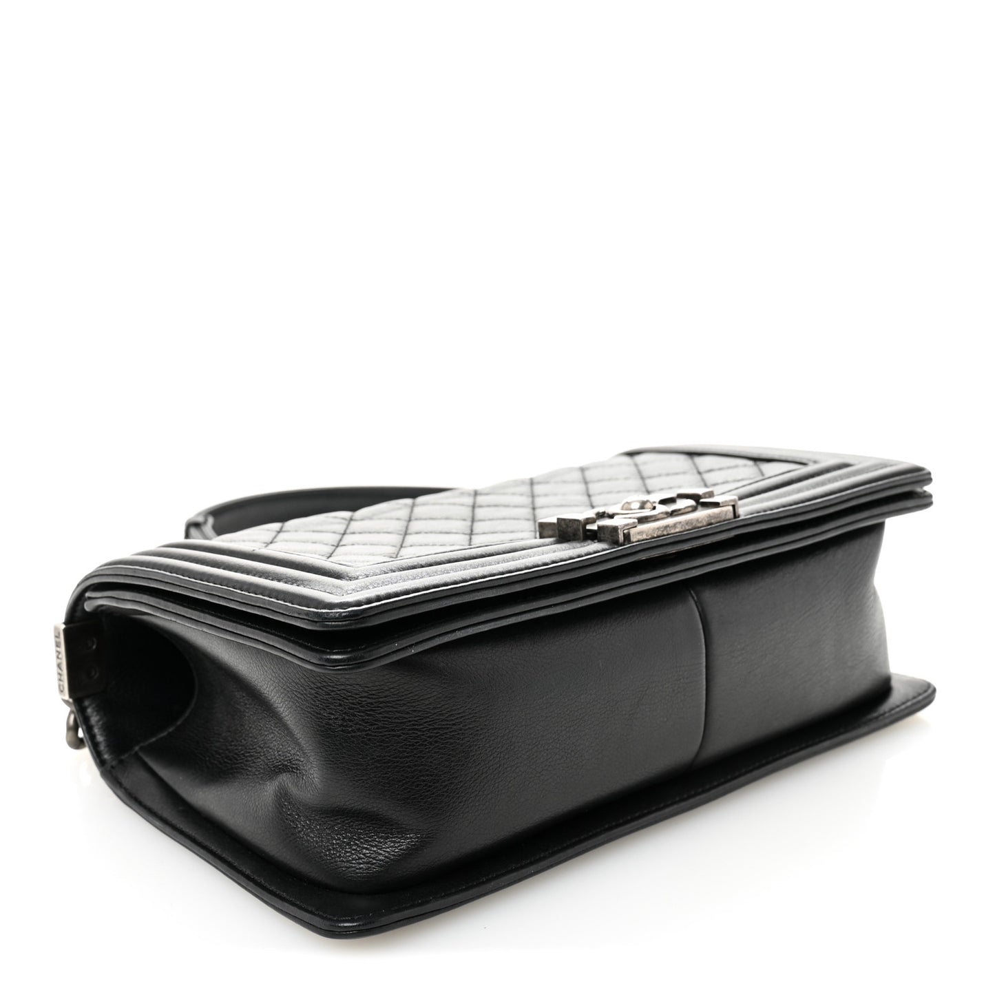 Calfskin Quilted Medium Boy Flap Black
