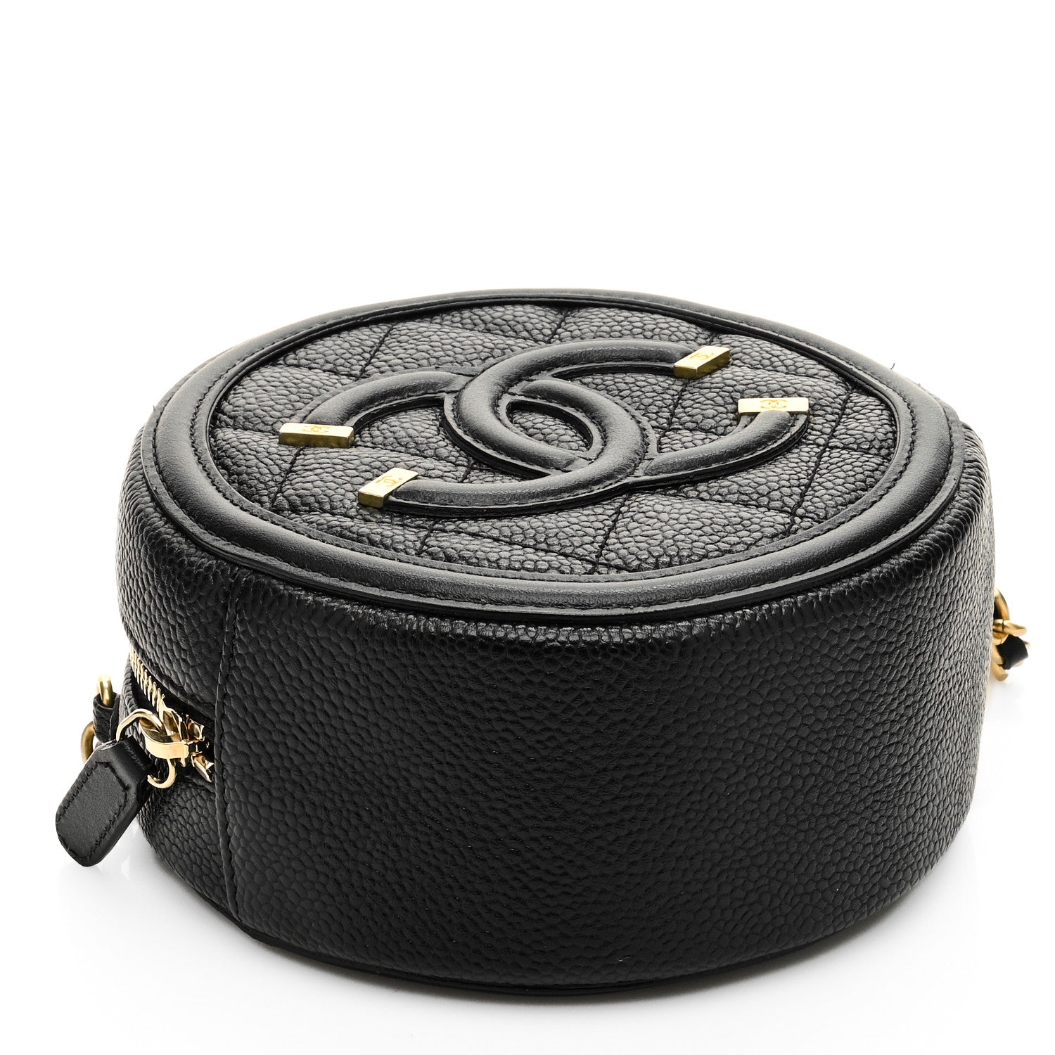 Chanel Caviar Quilted Round Filigree Crossbody Black 4 of 8
