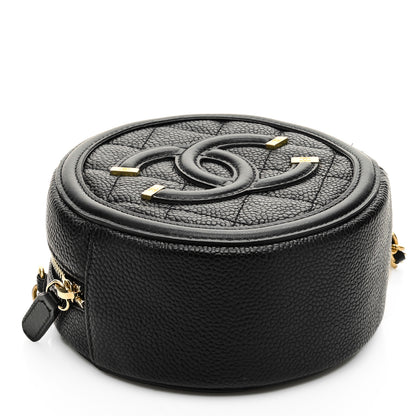 Chanel Caviar Quilted Round Filigree Crossbody Black 4 of 8