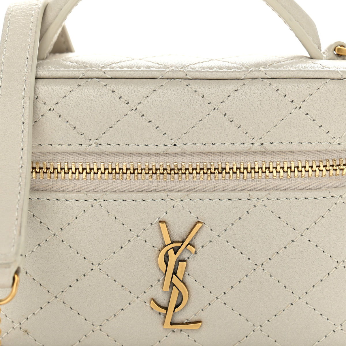 Saint Laurent Lambskin Quilted Micro Gaby Vanity Case Crema Soft 14 of 21