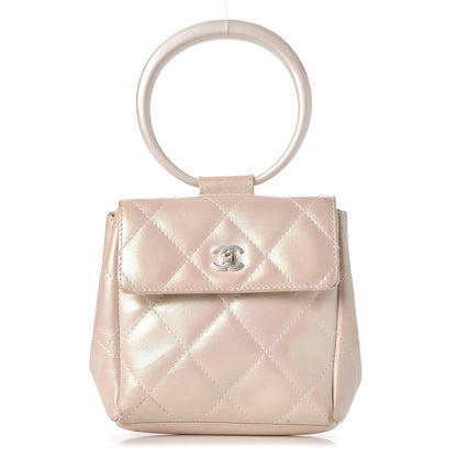 Chanel Iridescent Lambskin Quilted Round Handle Mini Flap 1 of 12