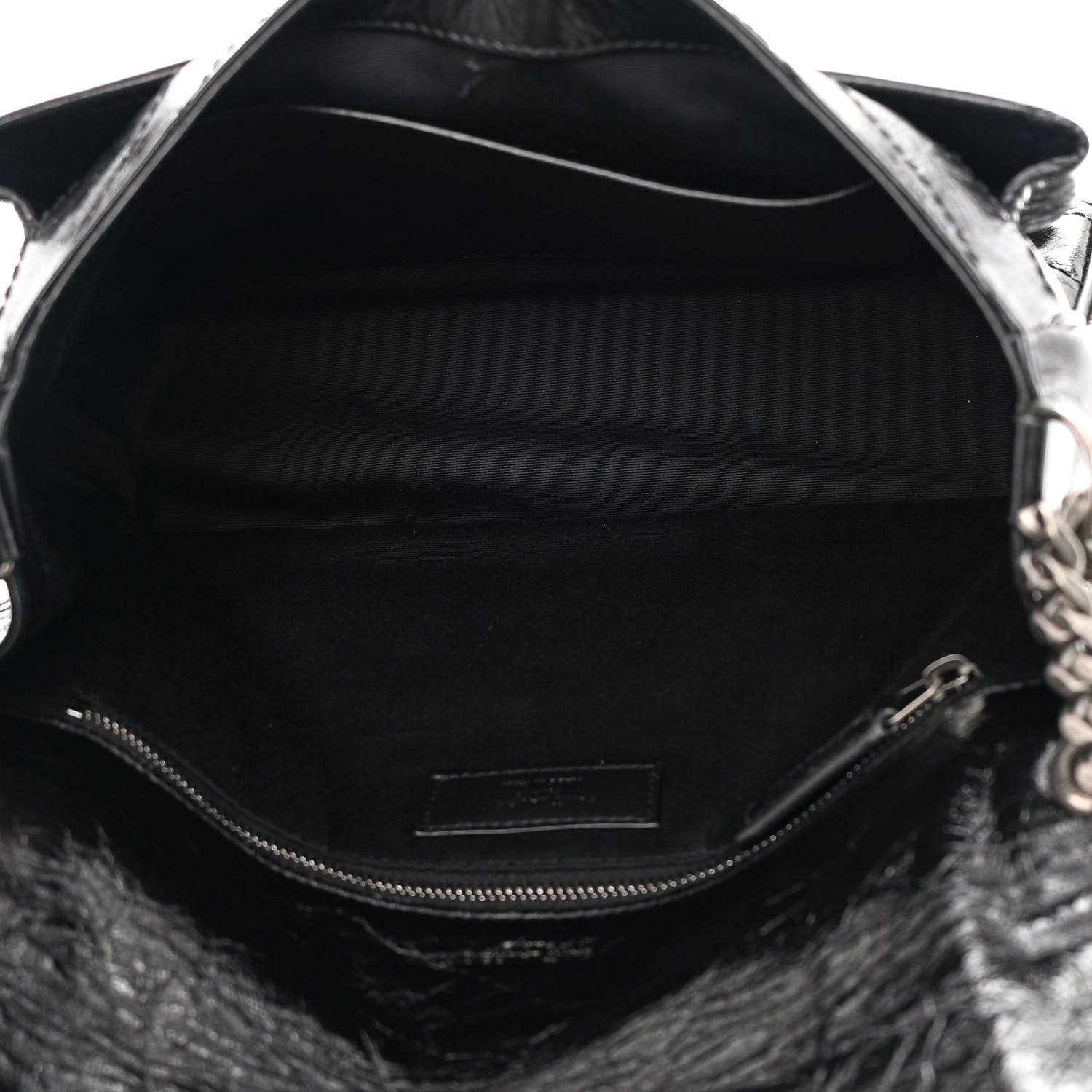Saint Laurent Crinkled Calfskin Matelasse Monogram Medium Niki Chain Satchel Black 5 of 11