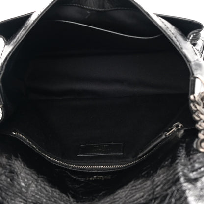 Saint Laurent Crinkled Calfskin Matelasse Monogram Medium Niki Chain Satchel Black 5 of 11