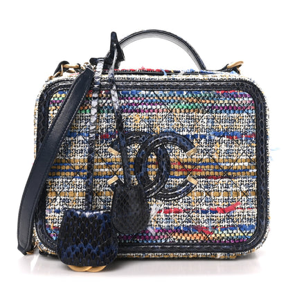Chanel Tweed Snakeskin Quilted Medium CC Filigree Vanity Case Multicolor 1 of 10