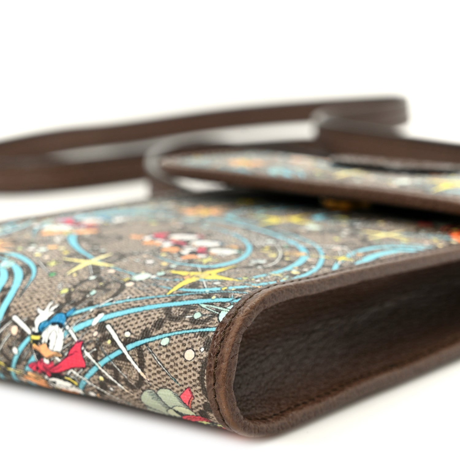 Gucci X DISNEY GG Supreme Monogram Donald Duck Mini Interlocking G Crossbody Bag Beige Multicolor New Acero 9 of 9