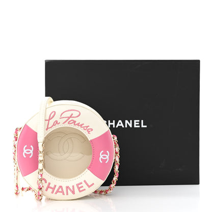 Chanel Lambskin Coco Lifesaver Round Bag Pink White 11 of 11
