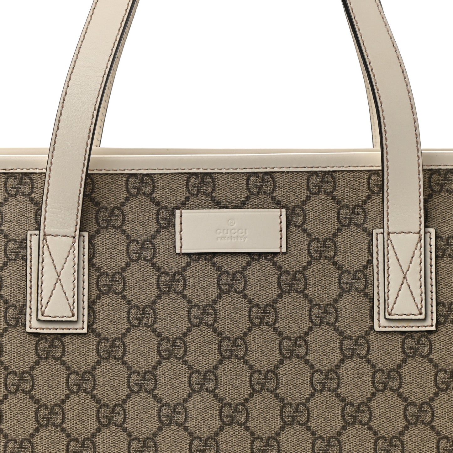 GG Supreme Monogram Medium Zippered Shopping Tote Off White
