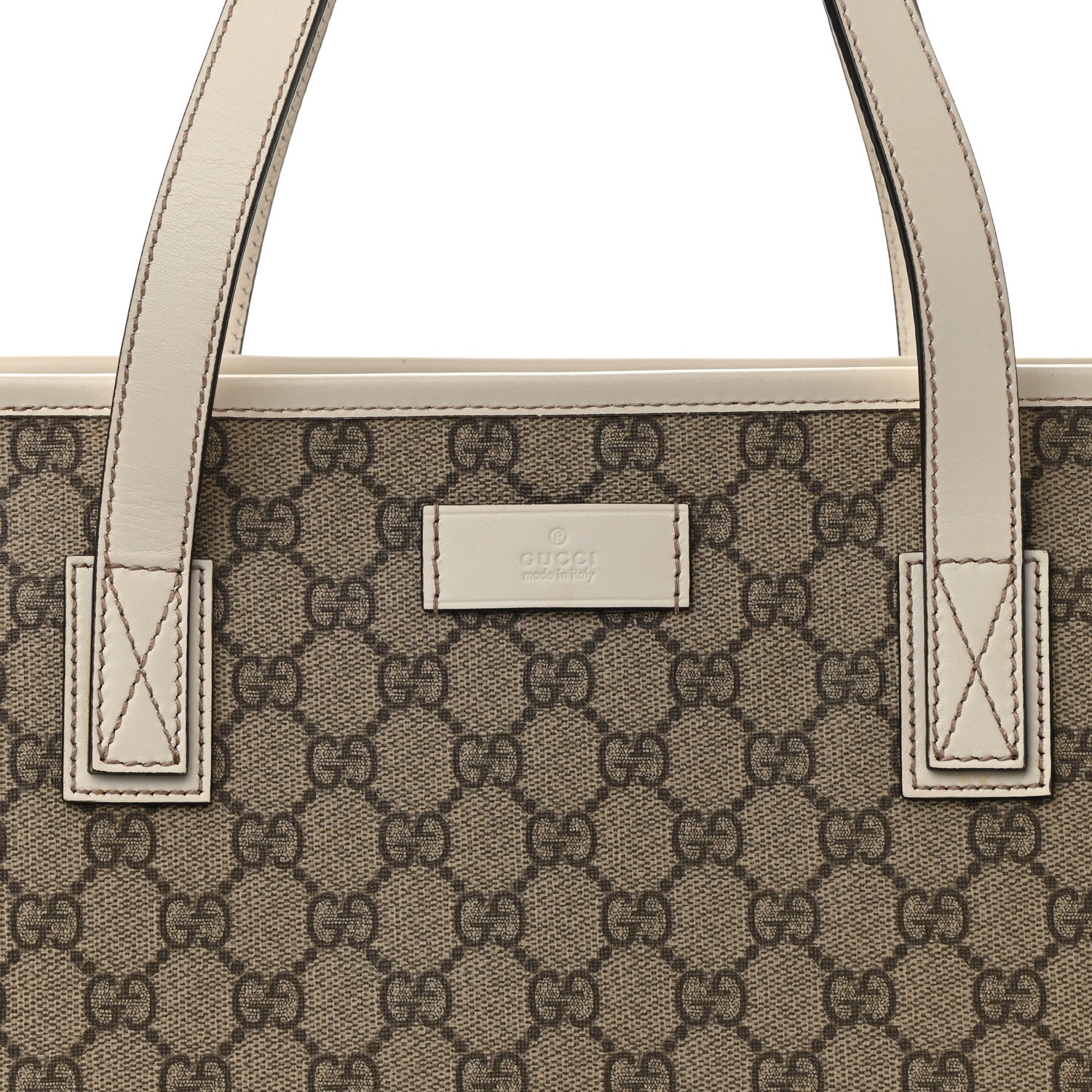 Gucci GG Supreme Monogram Medium Zippered Shopping Tote Off White 8 of 10