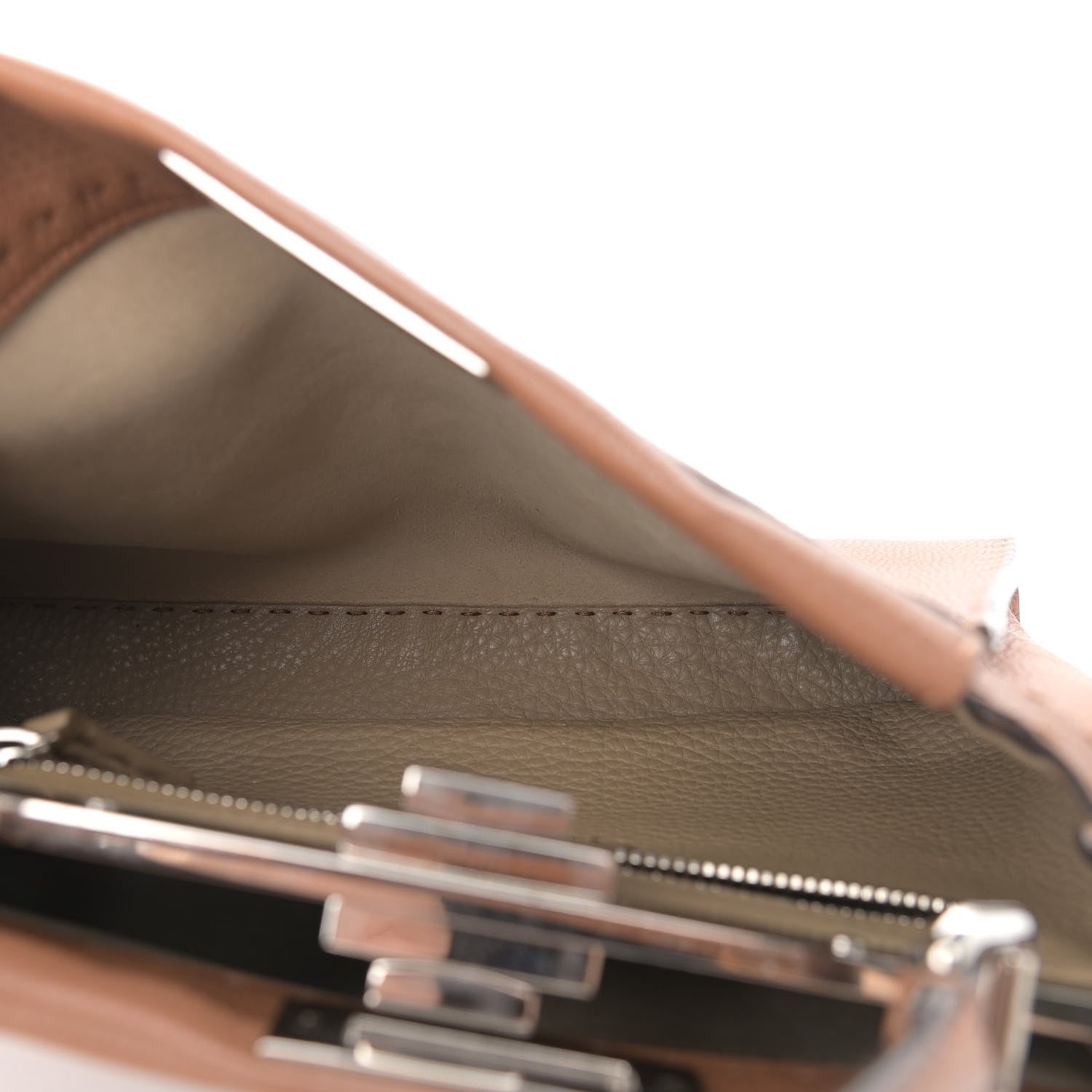 Fendi Cuoio Romano Selleria Bi-Color Medium Peekaboo Iconic Satchel Mou Deserto 5 of 13