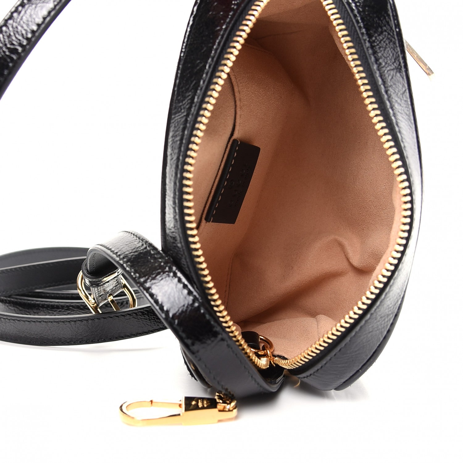 Gucci Suede Patent Web Mini Ophidia Shoulder Bag Black 5 of 9
