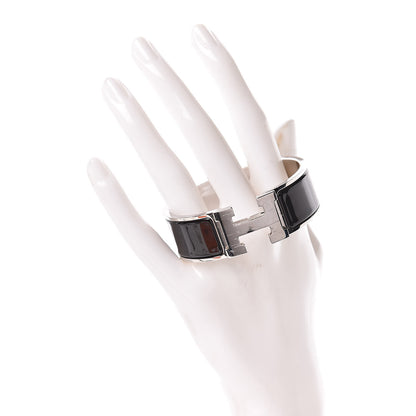 Hermes Enamel Wide Clic Clac H Bracelet PM Black 2 of 6