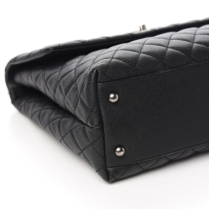 Chanel Caviar Lizard Quilted Large Coco Handle Flap Black 9 of 11