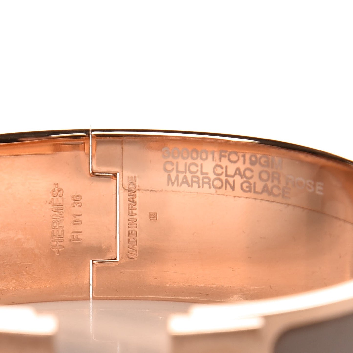 Enamel Wide Clic Clac H Bracelet GM Marron Glace