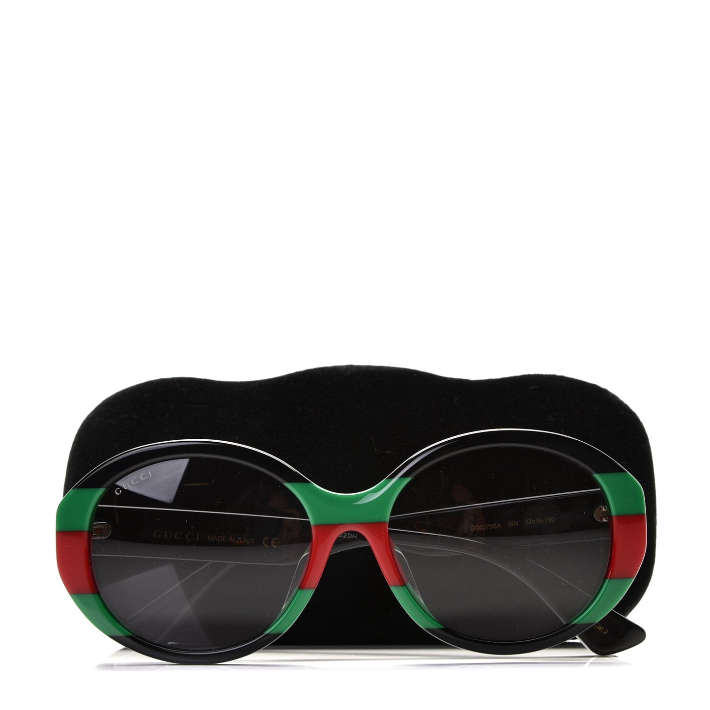 Round Web Sunglasses GG0279SA Black Green