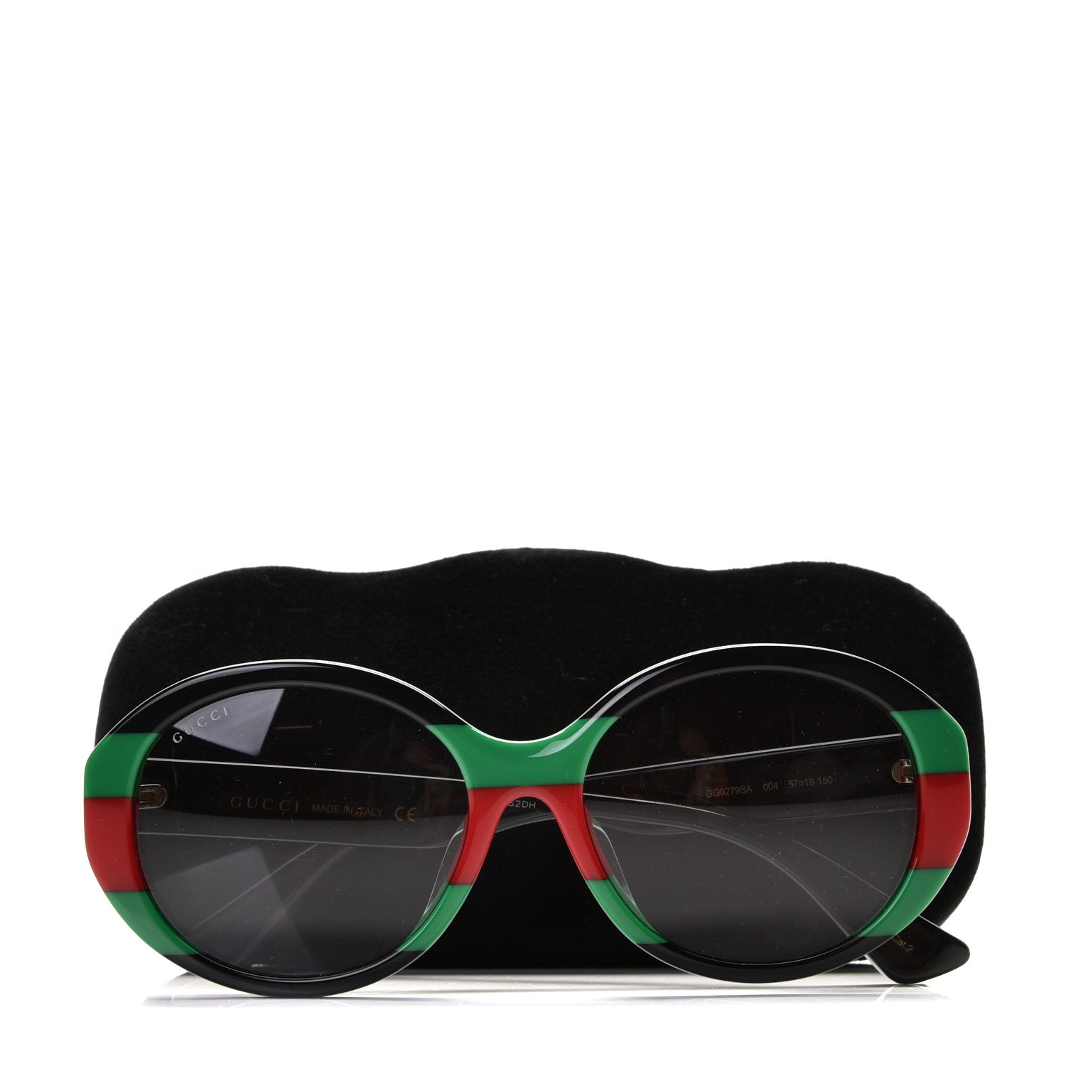 Gucci Round Web Sunglasses GG0279SA Black Green 7 of 7