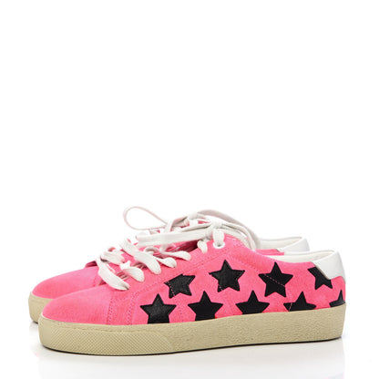 Saint Laurent Suede Star Court Sneakers 35 Pink Black 3 of 9