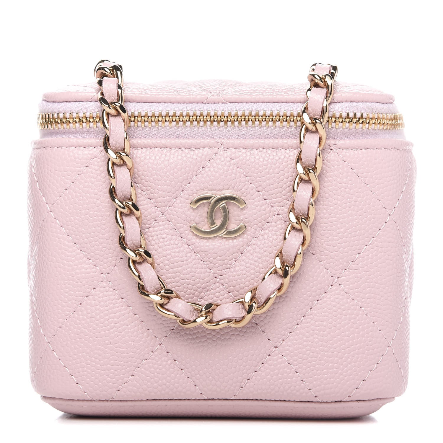 Chanel Caviar Quilted Mini Vanity Case With Chain Light Pink 1 of 10