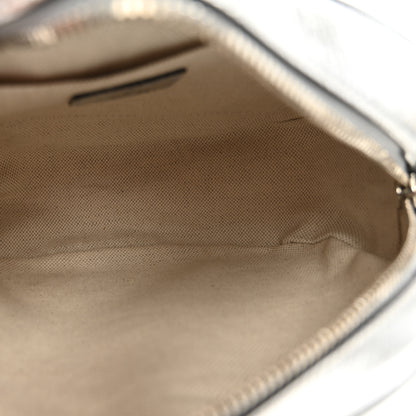 Gucci Metallic Sakai Be Green Calfskin Diagonal Stitched Mini Blondie Shoulder Bag Silver 5 of 10