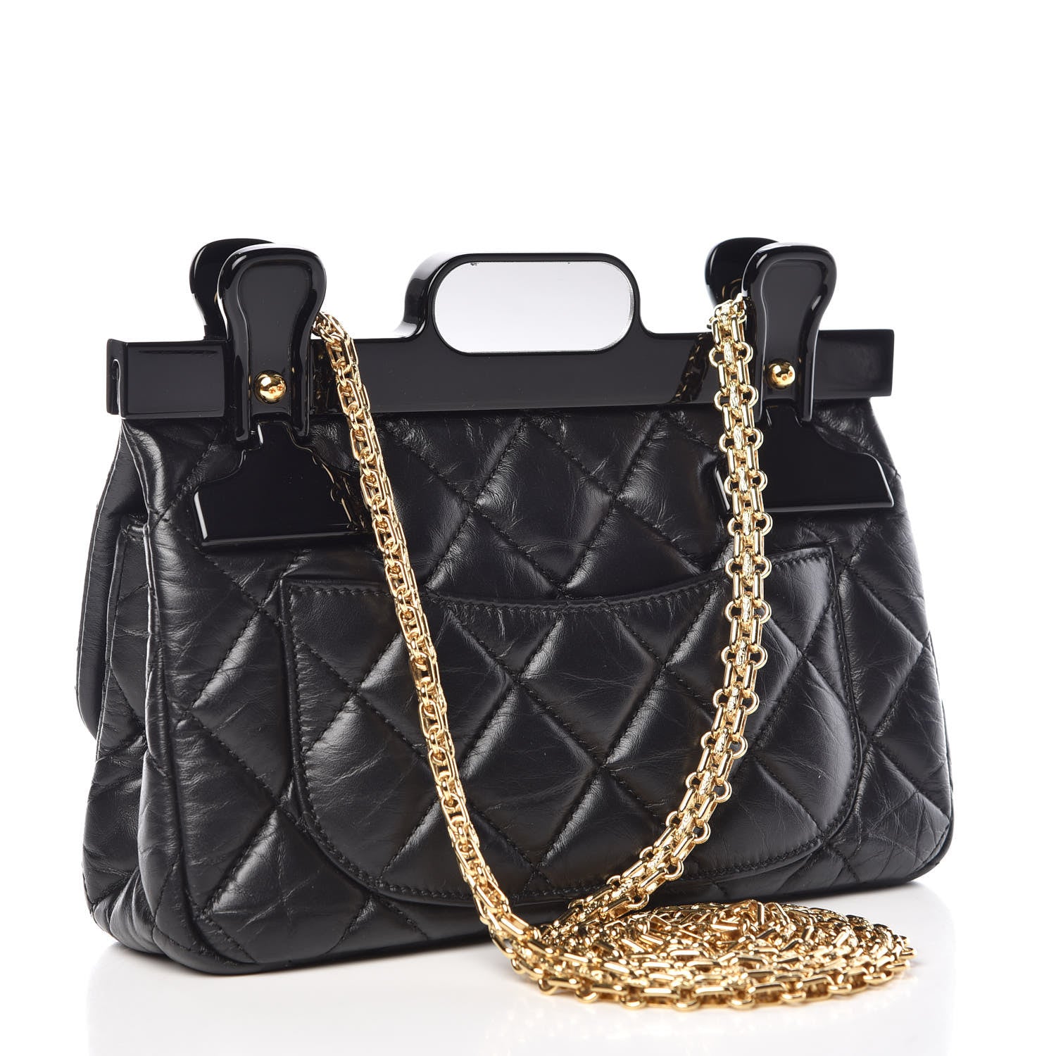 Chanel Aged Calfskin Quilted 2.55 Reissue Mini Hanger Flap Black 3 of 8
