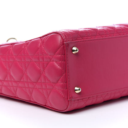 Christian Dior Lambskin Cannage Large Lady Dior Fuchsia 8 of 10