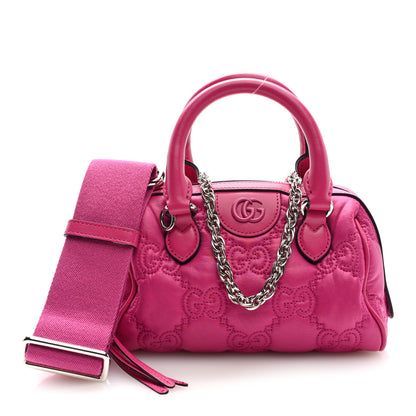Gucci Nylon Calfskin Enamel GG Matelasse Mini Bowler Bag Lovely 1 of 9