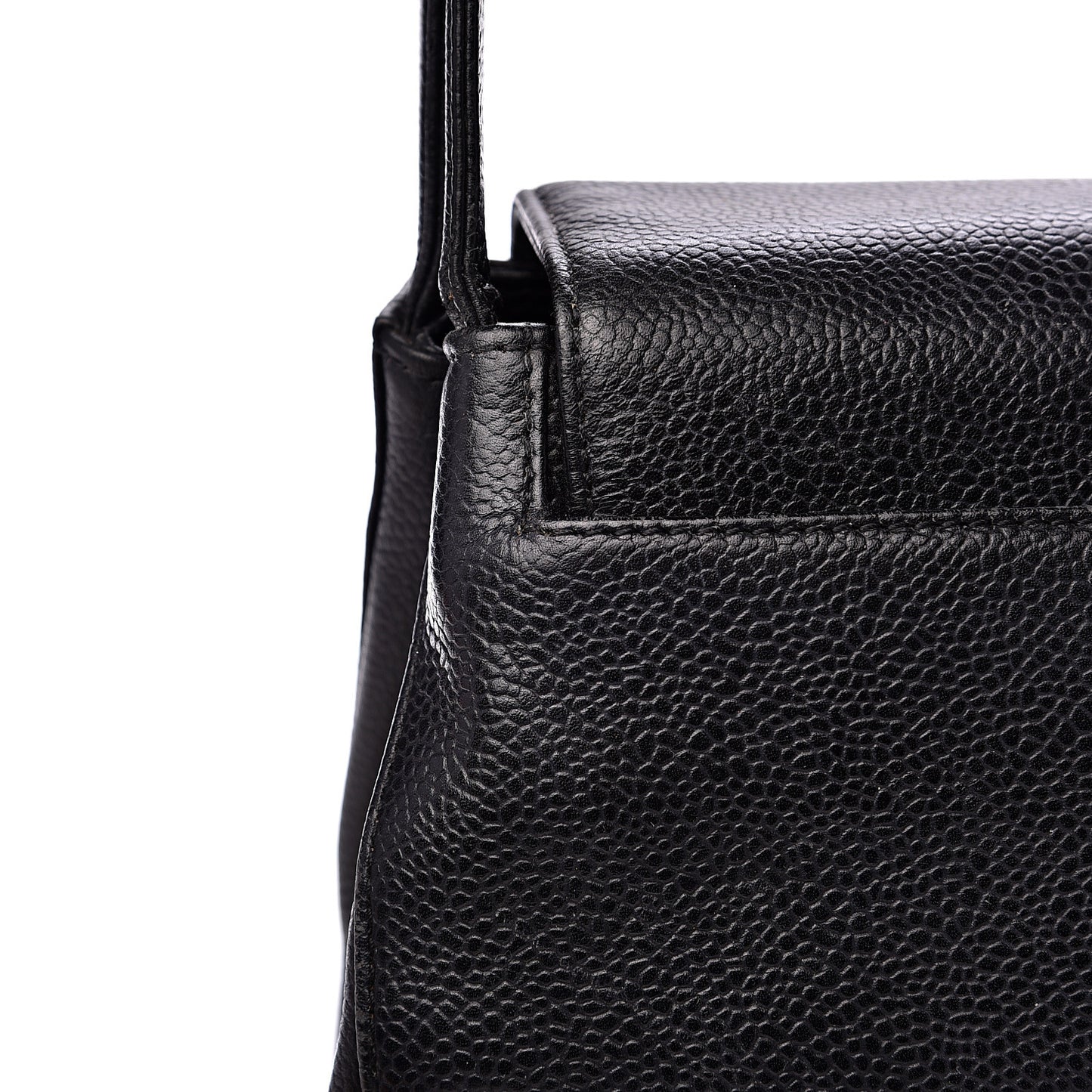 Caviar Flap Shoulder Bag Black