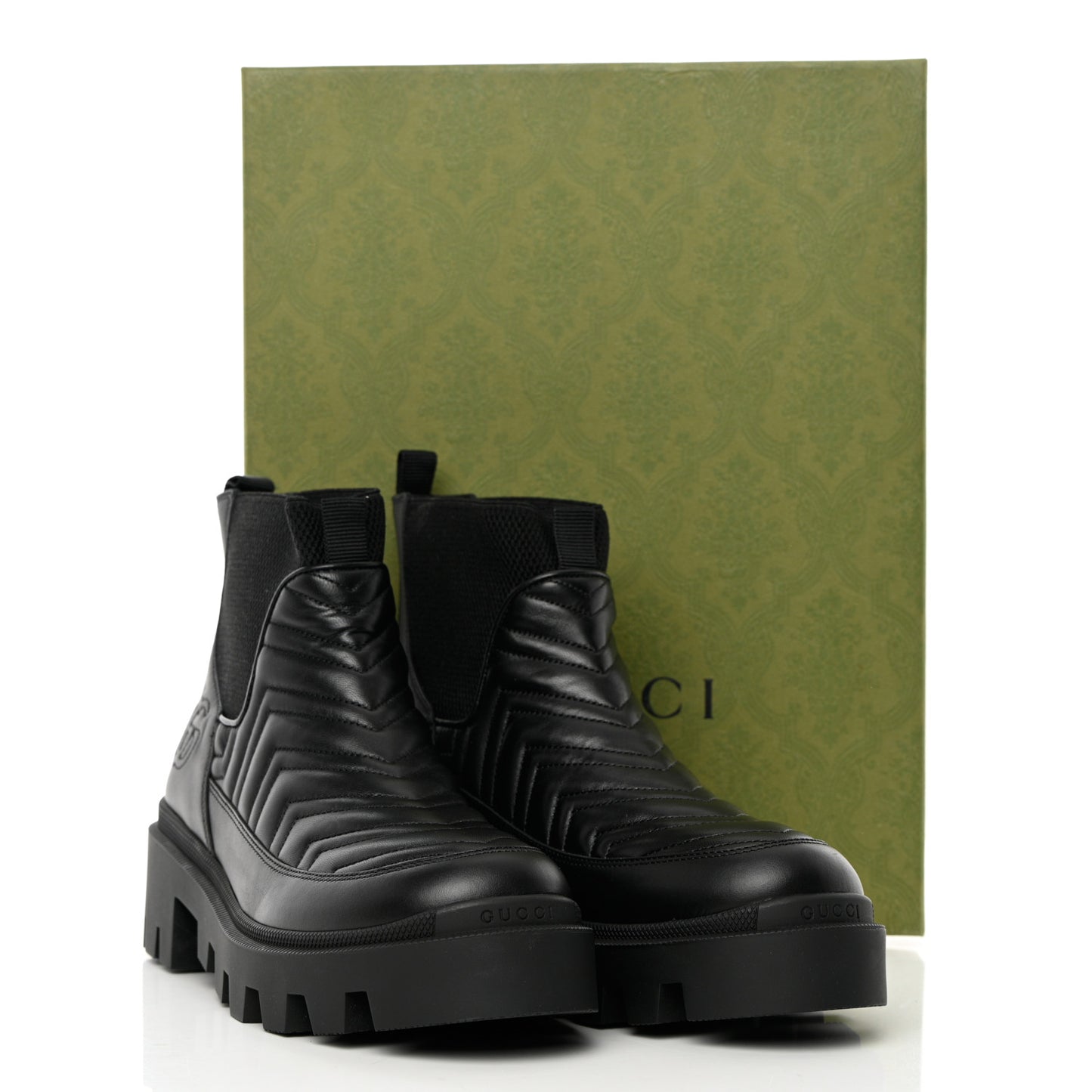 Calfskin Nappa Matelasse Frances Chelsea Boots 40 Black