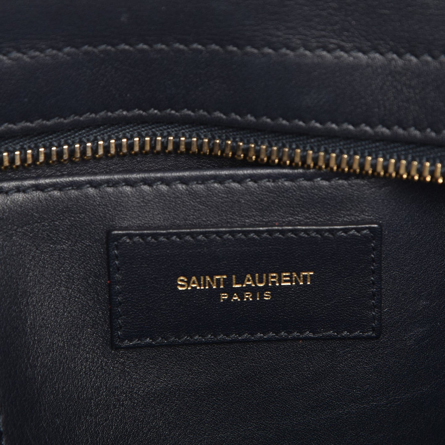 Calfskin Small Classic Y Cabas Navy Blue
