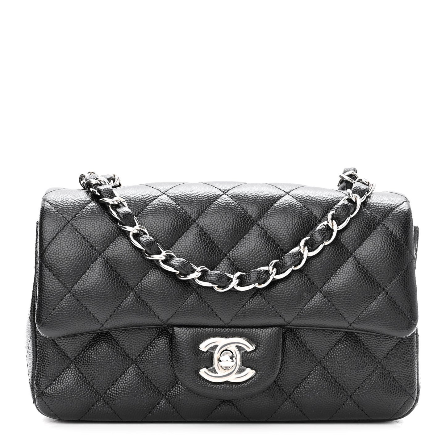 Caviar Quilted Mini Rectangular Flap Black