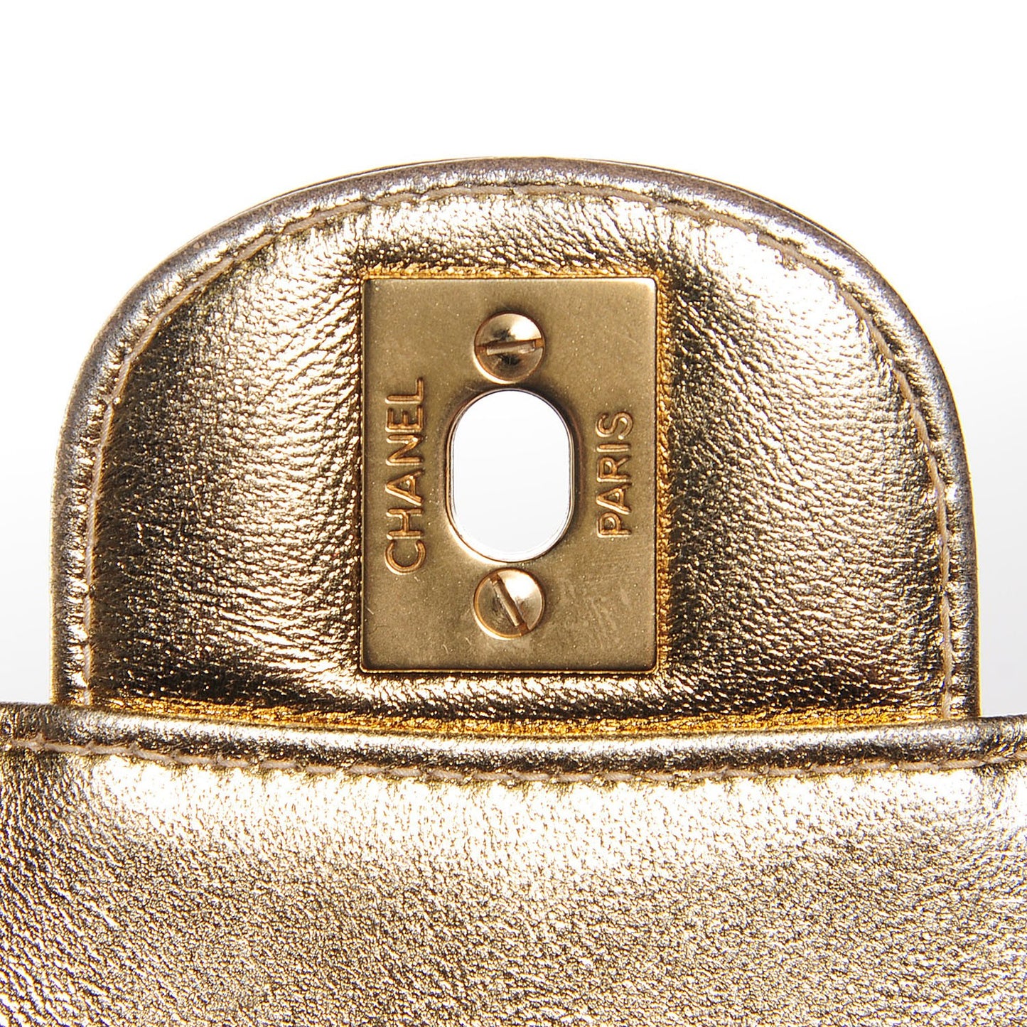 Metallic Nylon Medium Travel Flap Light Gold