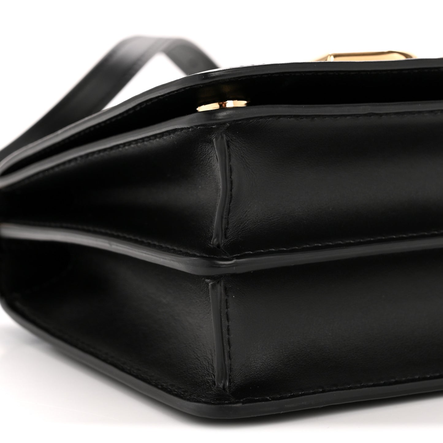 Calfskin 3.5 Flap Top Handle Bag Black