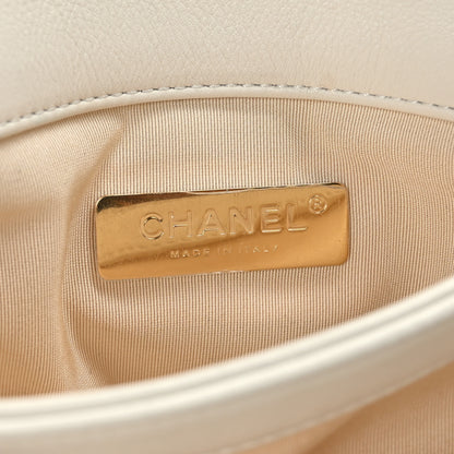 Chanel Calfskin Quilted Accordion Pearl CC Flap Bag White 8 of 11