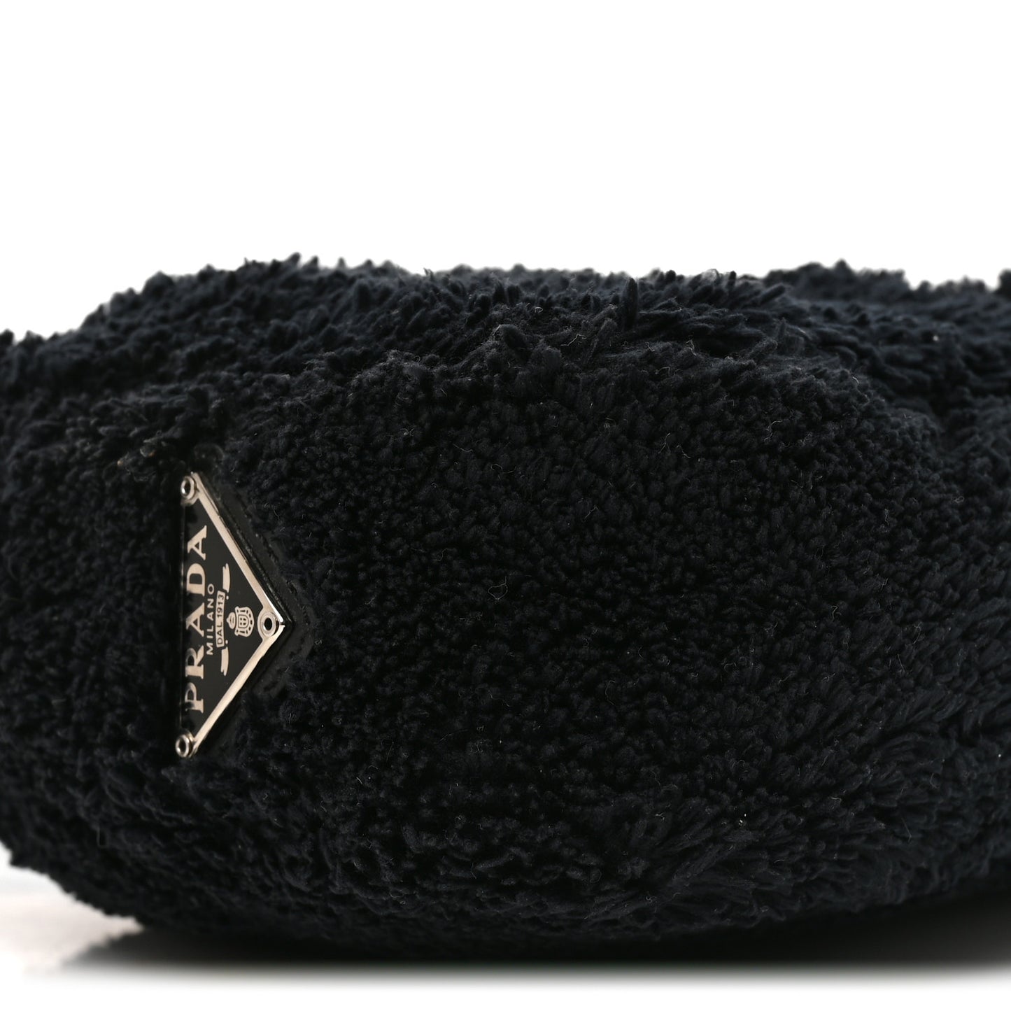 Terry Cloth Mini Re-Edition 2000 Bag Black White Black White