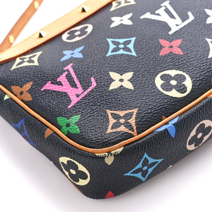Louis Vuitton Monogram Multicolor Pochette Accessories Black 10 of 12