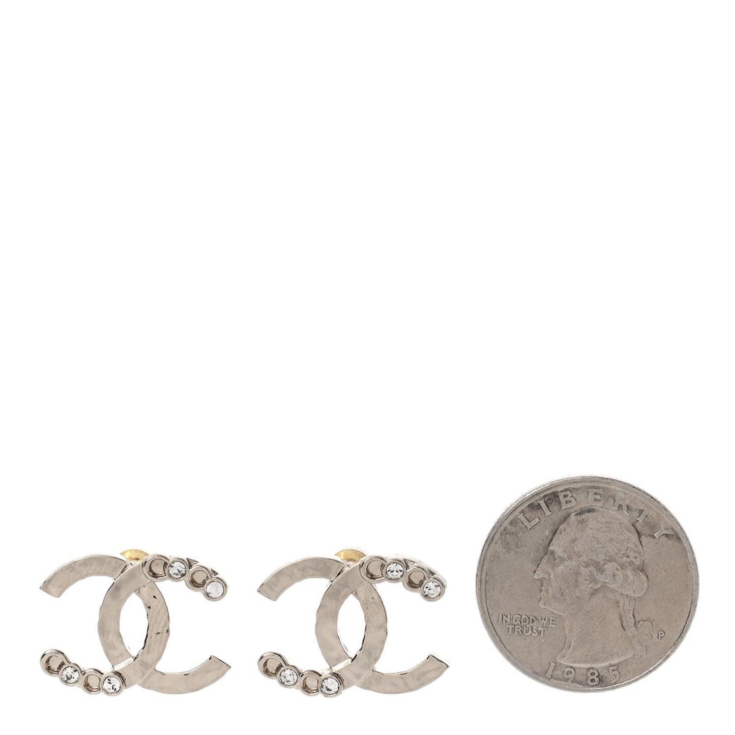 Crystal CC Earrings Silver