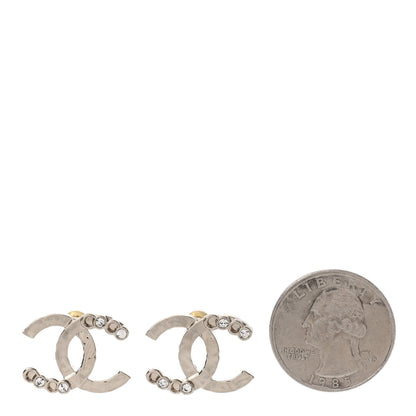 Chanel Crystal CC Earrings Silver 2 of 5