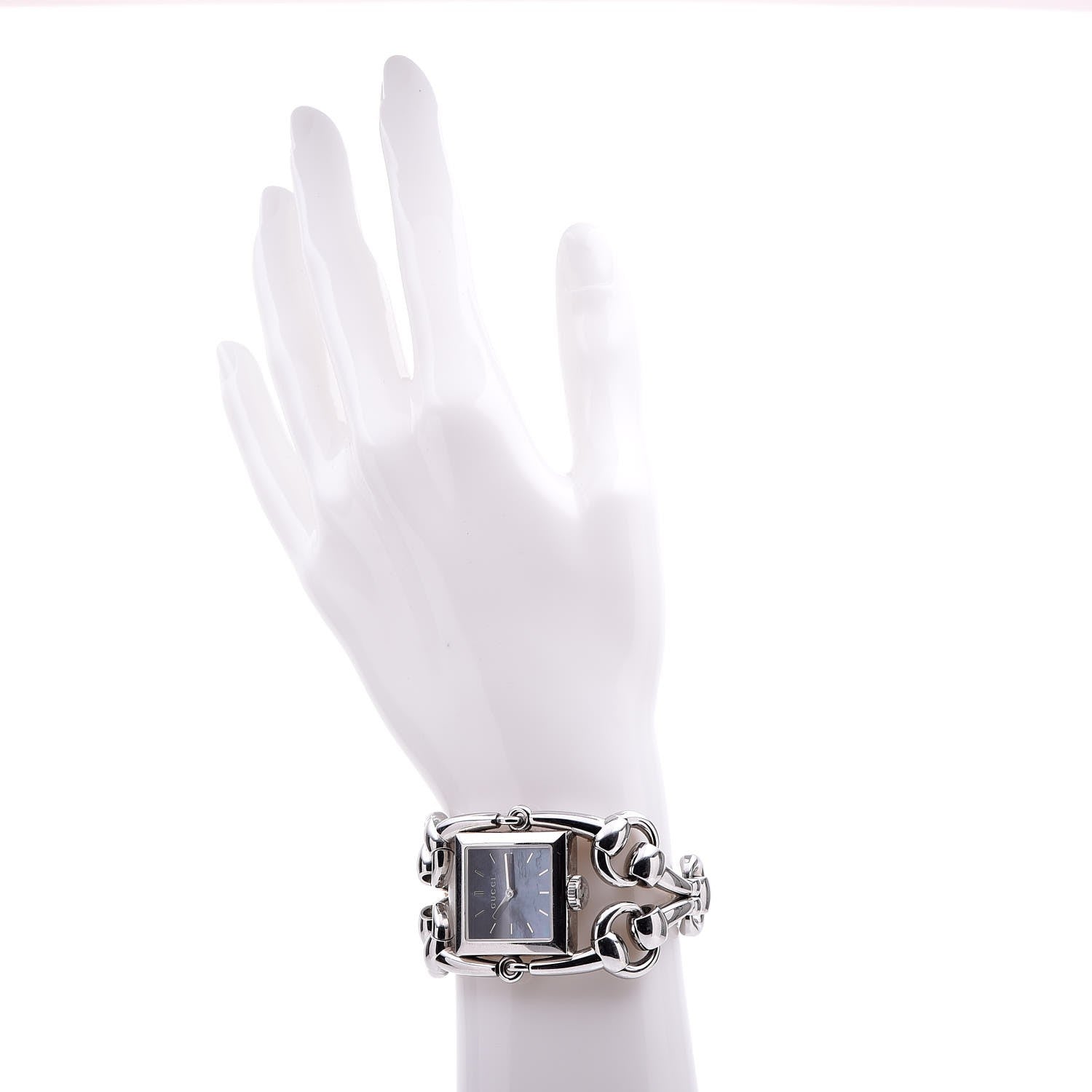 Gucci Stainless Steel Blue Mother of Pearl 20mm Signoria Quartz Watch 2 of 7
