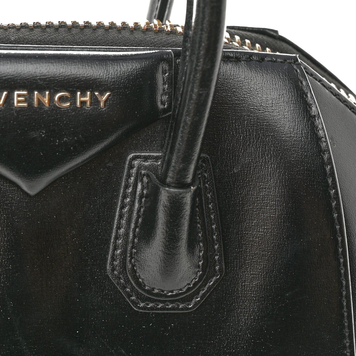 Shiny Lord Calfskin Mini Antigona Black