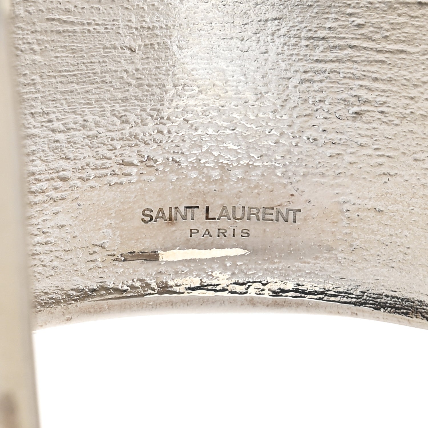 Saint Laurent Brass Organic Oversized Cuff Bracelet S Argent Brilliant 3 of 5