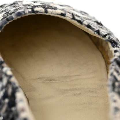 Chanel Metallic Tweed Lambskin CC Espadrilles 38 Black Silver 9 of 15