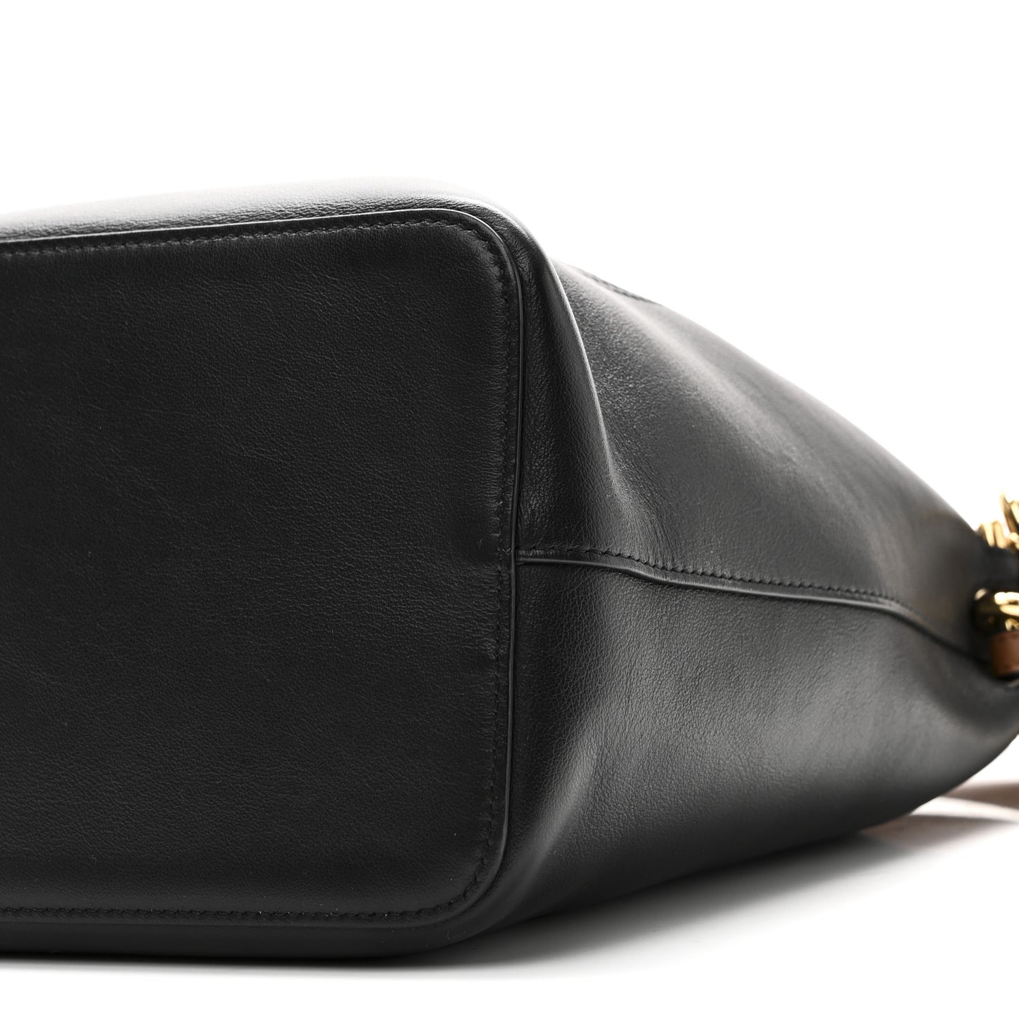 Vitello Grace F is Fendi Stamp Patch Perforated Small Mon Tresor Bucket Bag Black