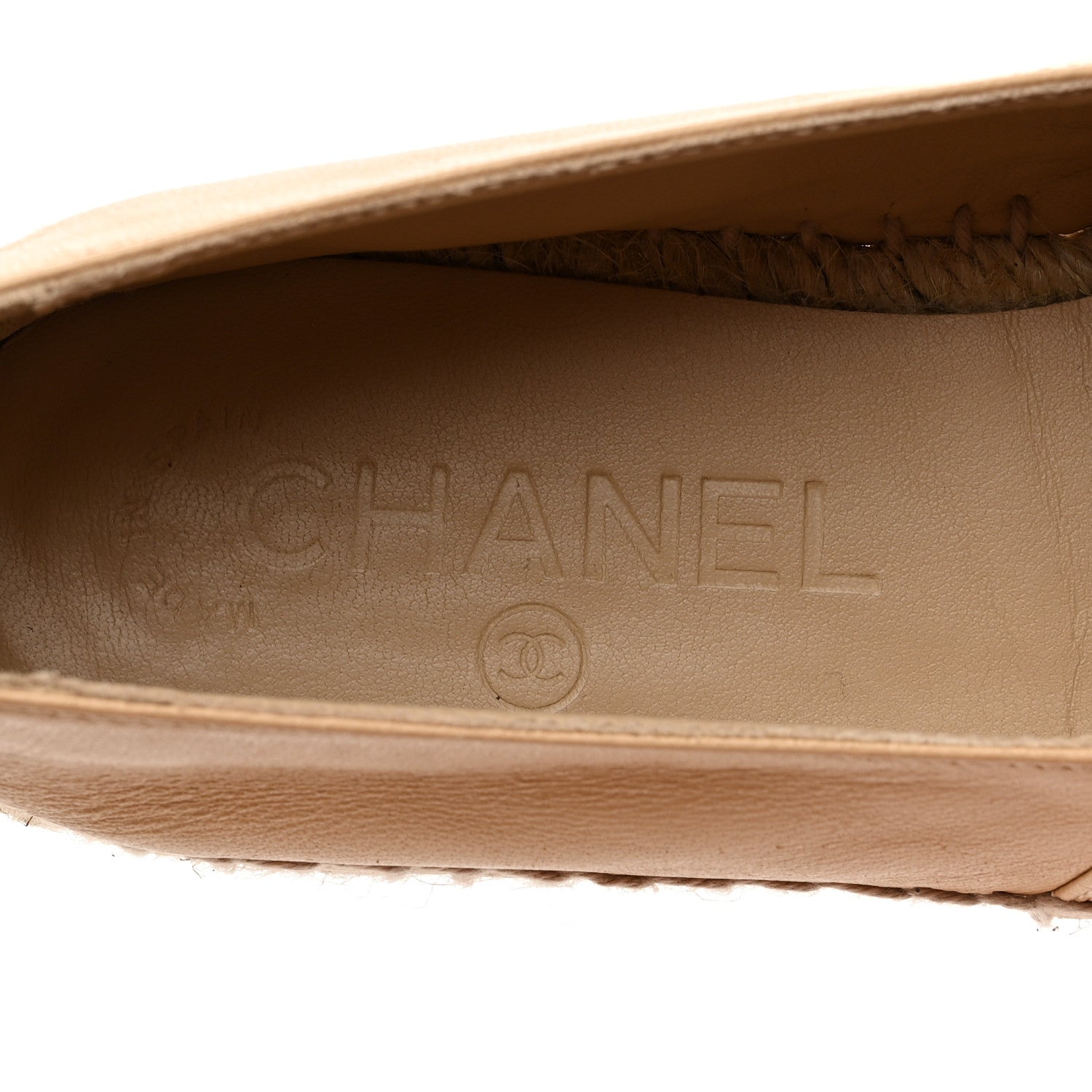 Chanel Lambskin CC Espadrilles 35 Beige Black 7 of 10