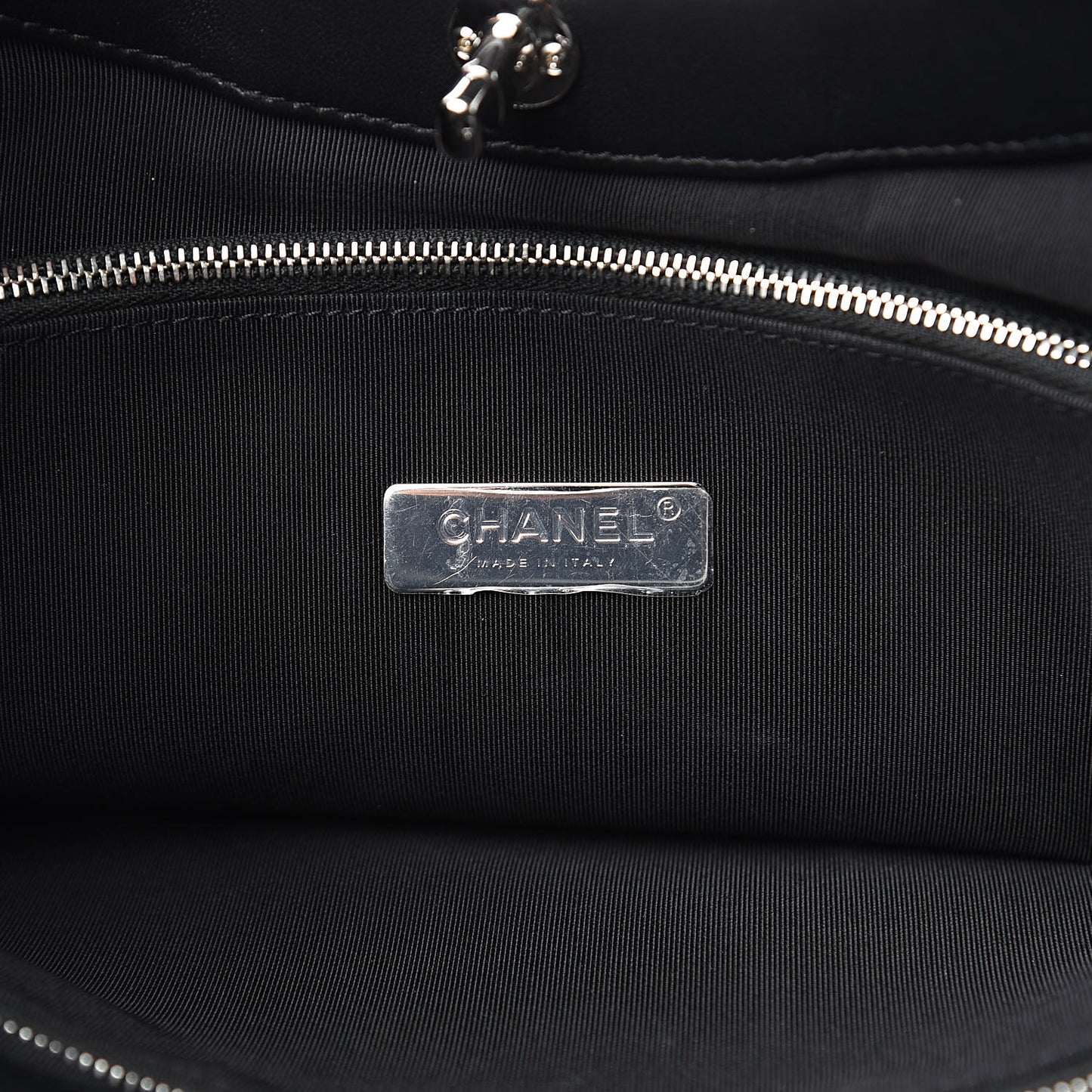 Aged Calfskin Quilted Large 31 Shopping Bag Black