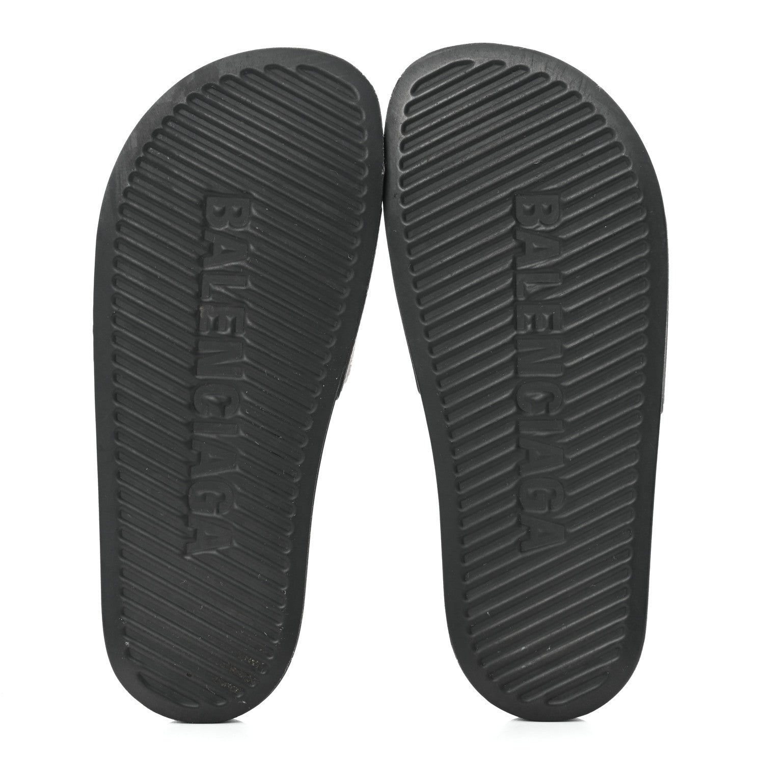 Balenciaga Rubber Allover Logo Embossed Womens Pool Slide Sandals 37 Black 5 of 8