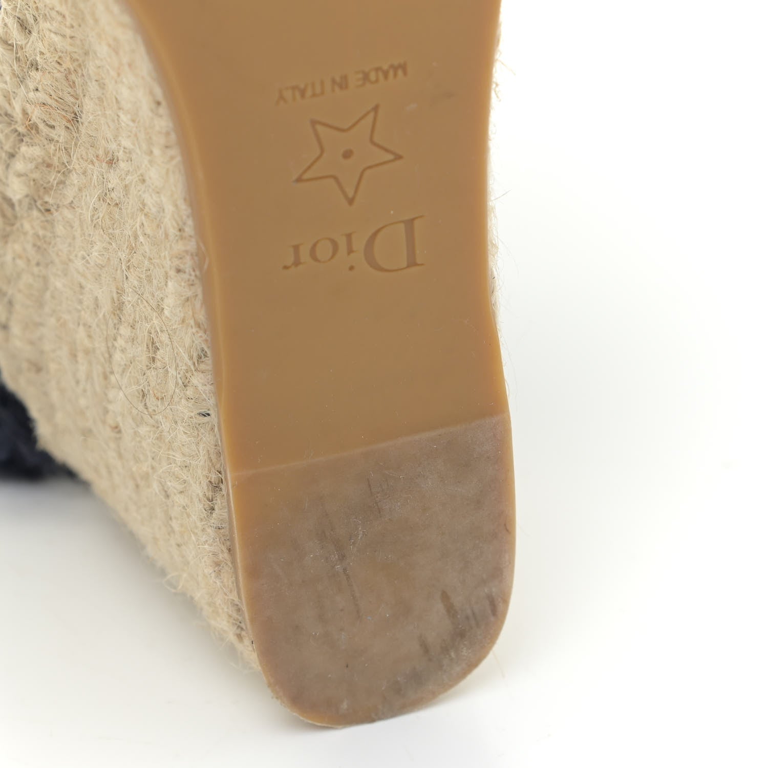 Christian Dior Canvas Embroidered Granville Ankle Tie Espadrille Wedges 40 Indigo Blue 10 of 13